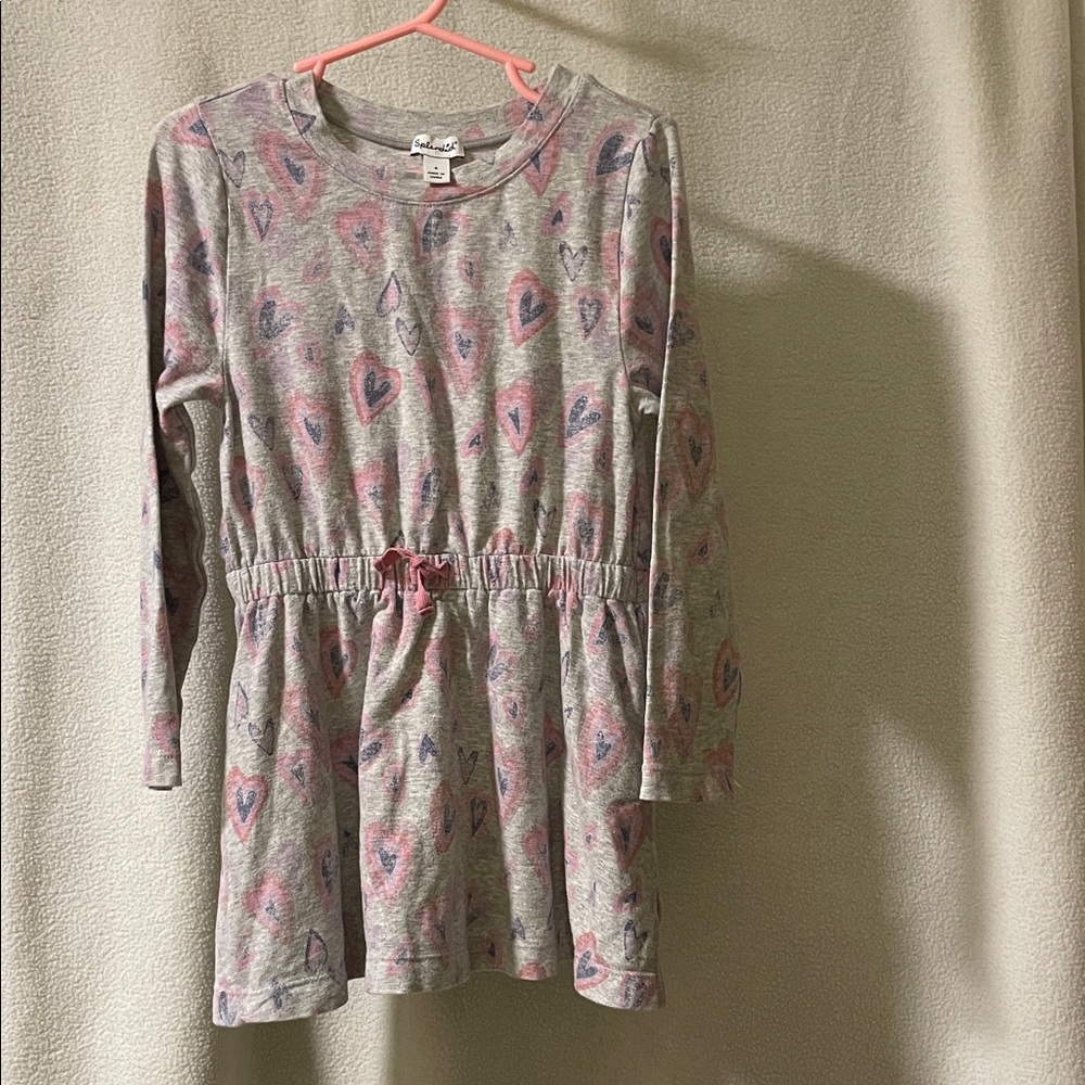 Splendid Gray Dress with Pink and Blue Hearts